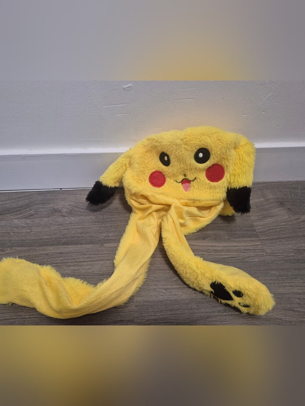 Pokemon Yellow Plush Character Hat with Red Cheek Accents